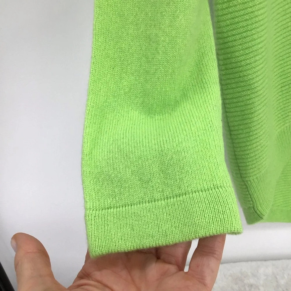 Pure Amici Women’s 100% Cashmere Pull-Over Sweater In Lime Green NWT Size Small - Picture 5 of 7